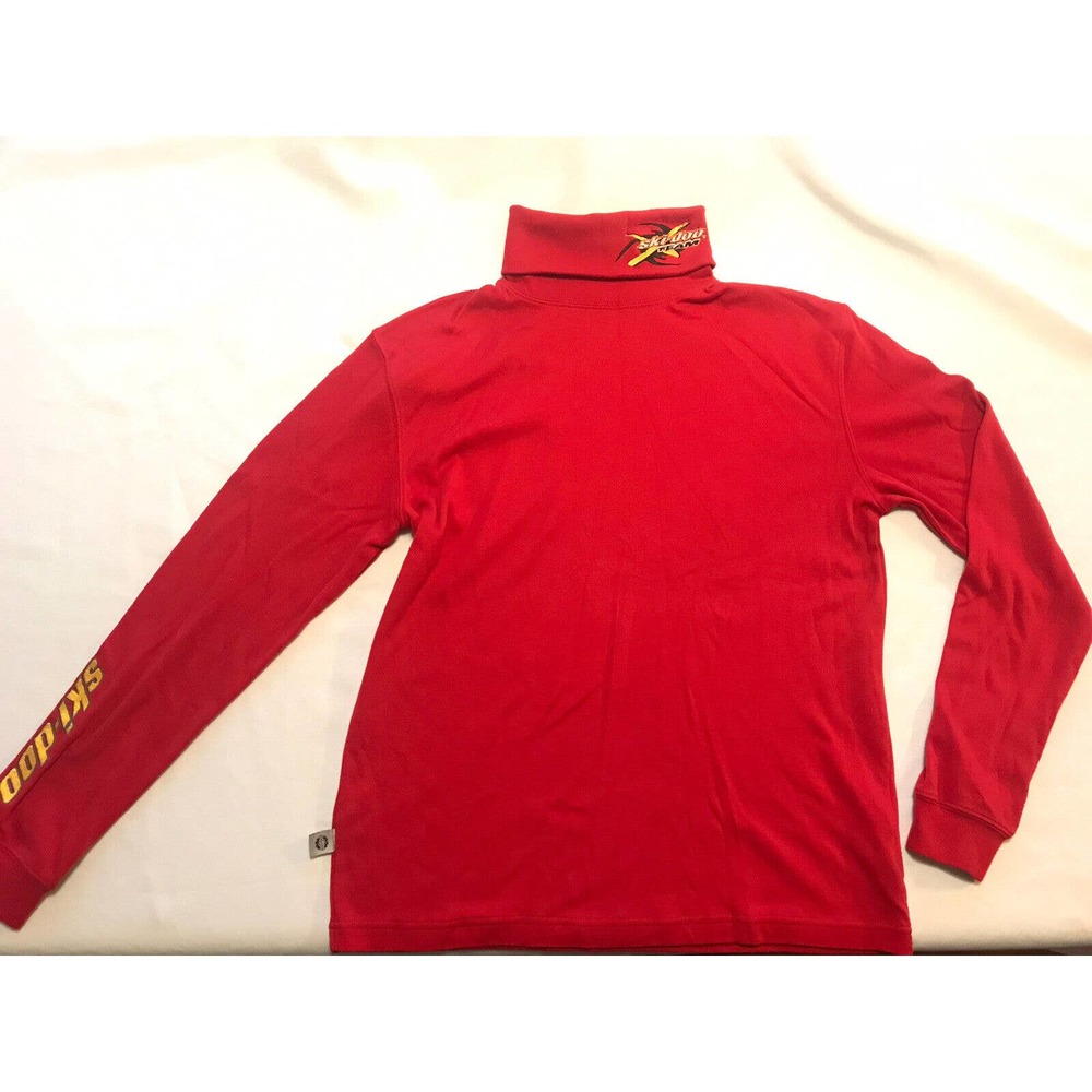 Vtg Ski Doo X-Team Red Turtleneck Bombardier Long Sleeve Shirt Size Mens Medium